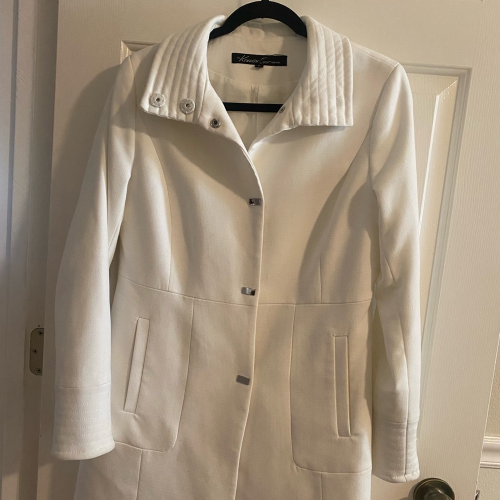 Kenneth Cole New York White Dressy Coat